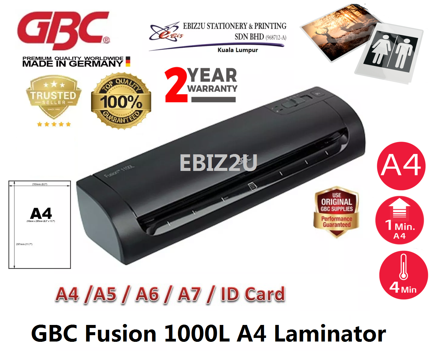GBC Fusion 1000L A4 A4 Laminator