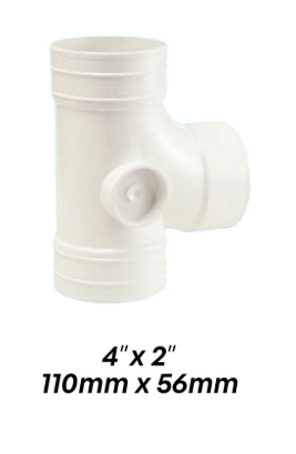 ATKC UPVC Fittings Equal Single Branch 4"x2" (110MMx50MM)