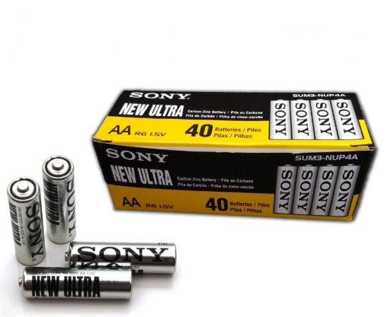 SONY AA NEW ULTRA CARBON ZINC AA BATTERY 40PCS