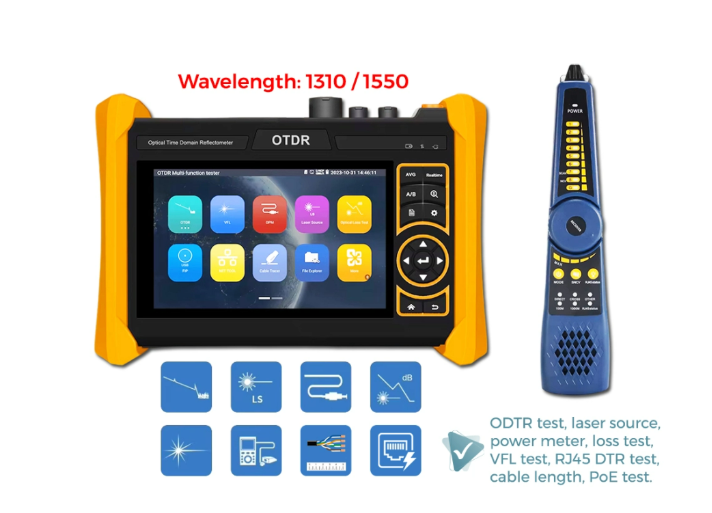 OTDR 1310/1550 OLS OPM Network Fiber Optic Reflectometer With Multi-Function