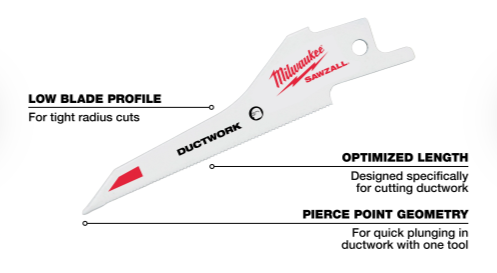 Milwaukee 4" (100mm) Ductwork SAWZALL™ Blade (5pcs) 48-00-1630