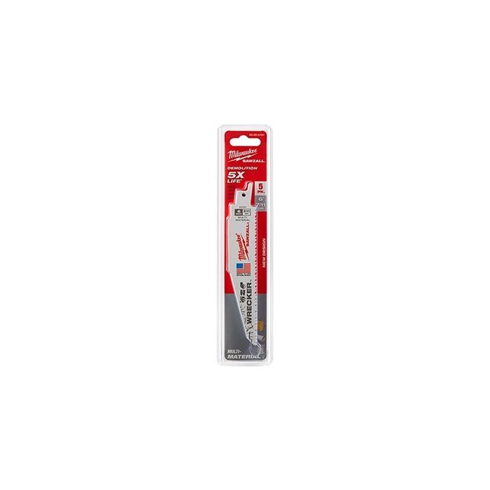Milwaukee 6" (150mm) 7/11 TPI WRECKER™ SAWZALL™ Blade (5pcs) 48-00-5701
