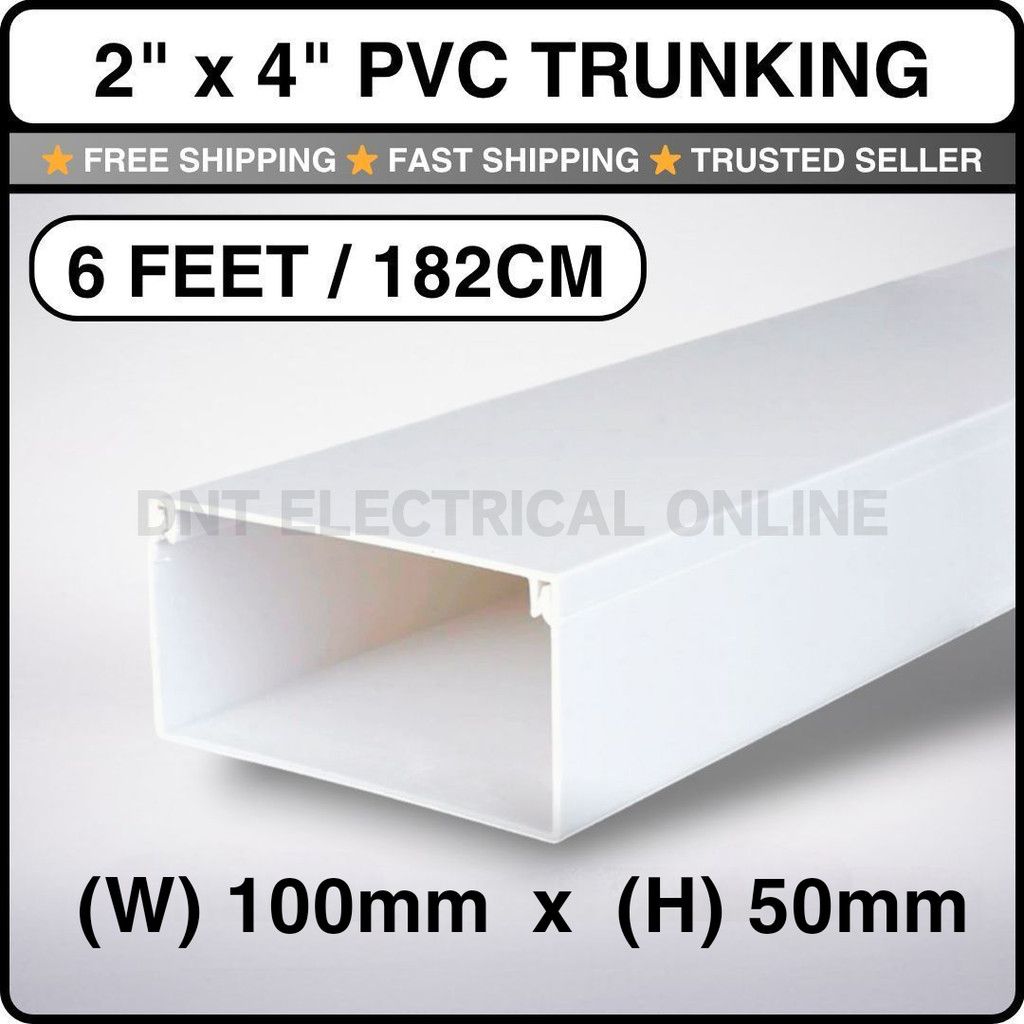 PVC Trunking 4 x 2 inch, 6ft (White)