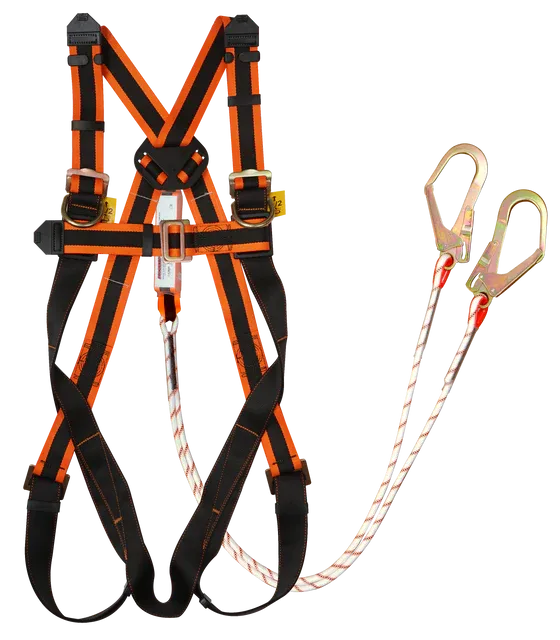 Proguard Full Body Harness 3 D-ring – Double Kernmantle Lanyard Set PFP-FBH-118-SET-LYKM
