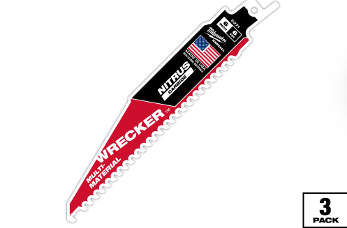 Milwaukee 6” (150mm) 6 TPI WRECKER™ w/ Nitrus Carbide SAWZALL™ Blade (3pcs) 48-00-5371