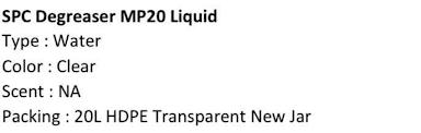 SPC Degreaser MP20 Liquid - 20L