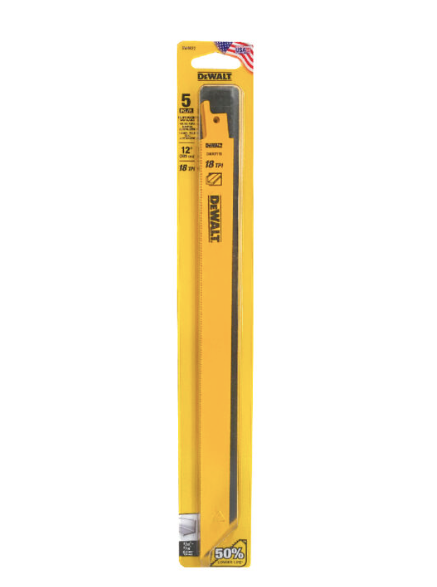 Dewalt 12IN 18TPI STGT BK BLD-5PK