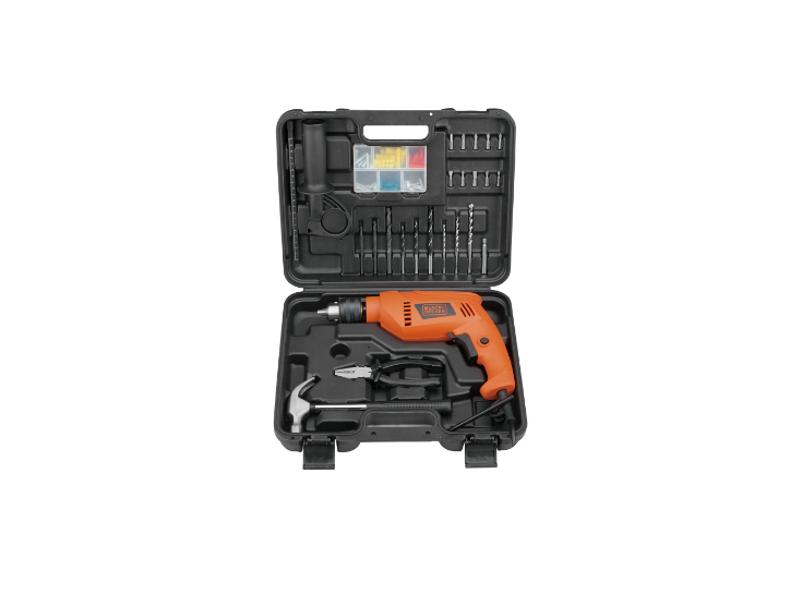 Black & Decker 550W 13mm Hammer Drill with Kitbox & Accessories