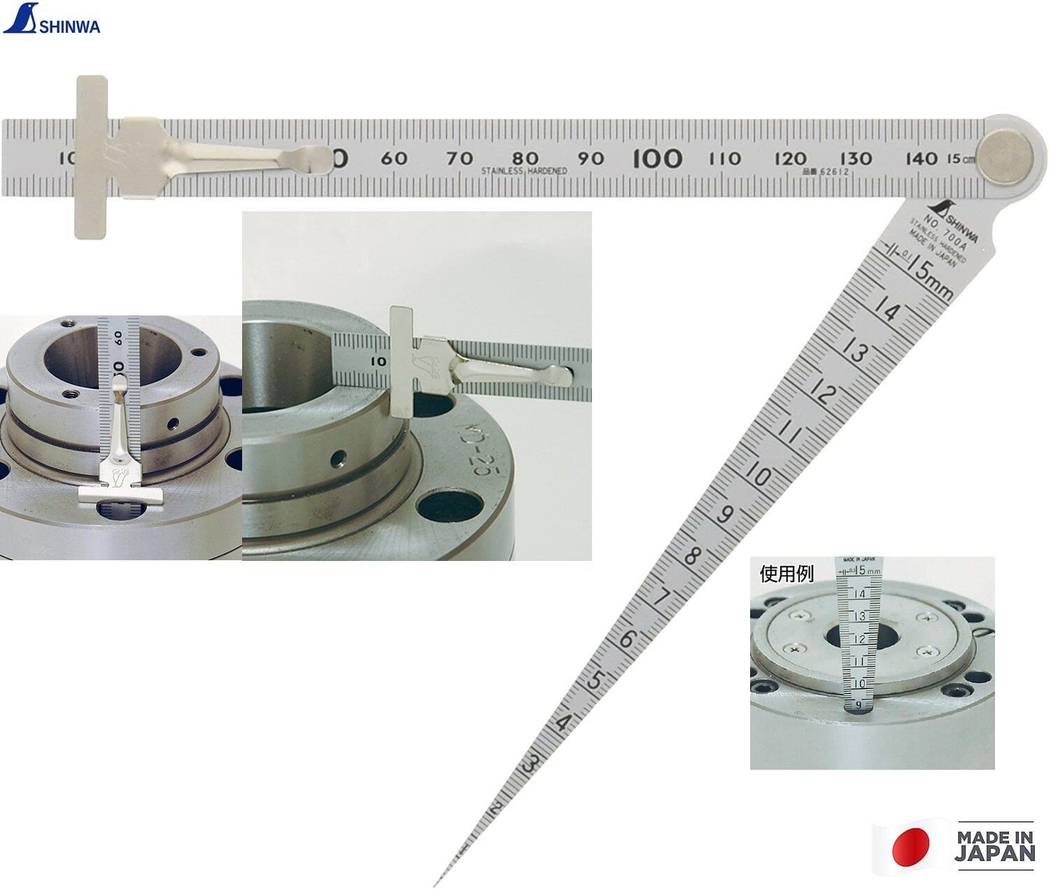 SHINWA Taper Gauge With Ruler And Clip (62612)