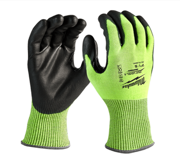 Milwaukee High Visibility Cut Level 4 Polyurethane Dipped Glove (Size: M) 48-73-8941