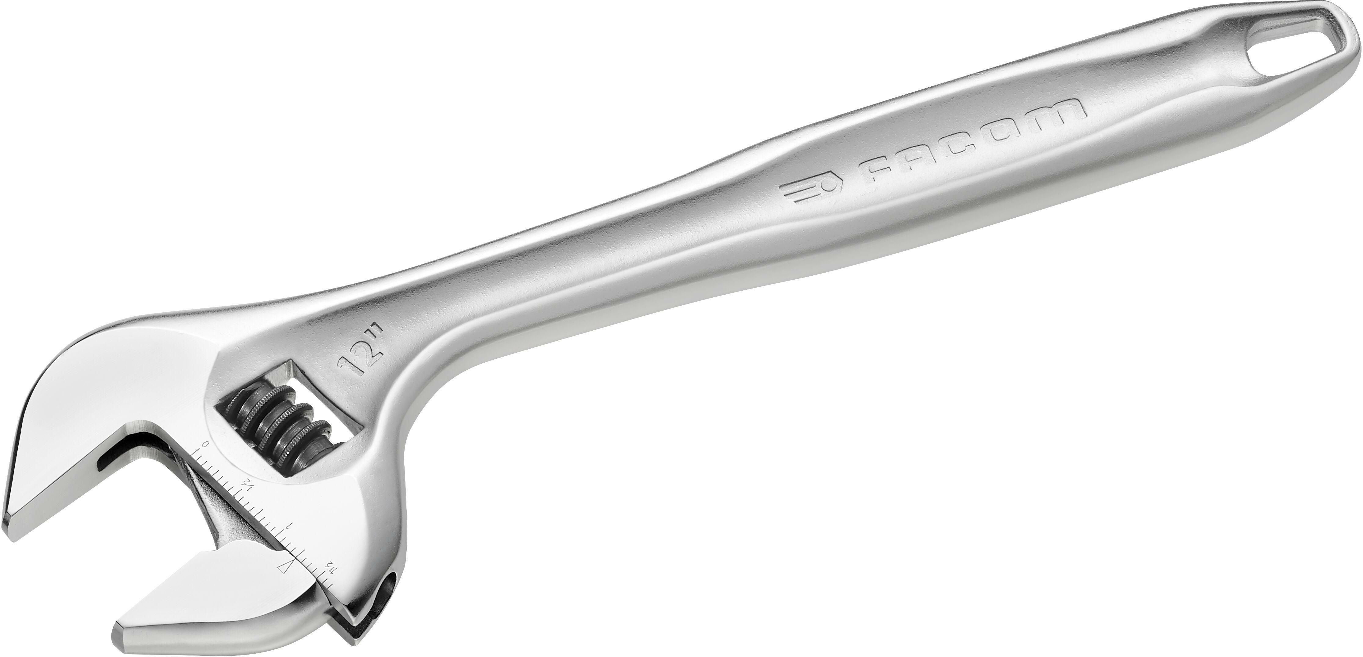 Facom Adjustable Spanner Wrench 18" , Metal Handle 113A.18C
