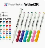 Artline 210 writing pen medium line 0.6mm black & red