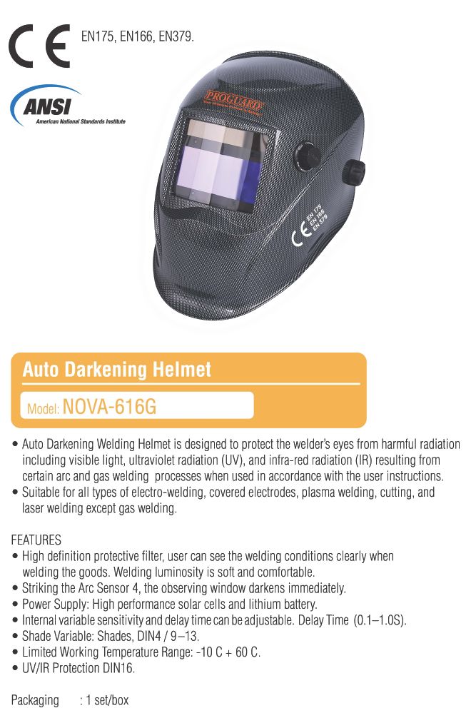 Proguard Auto Darkening Welding Helmet NOVA-616G