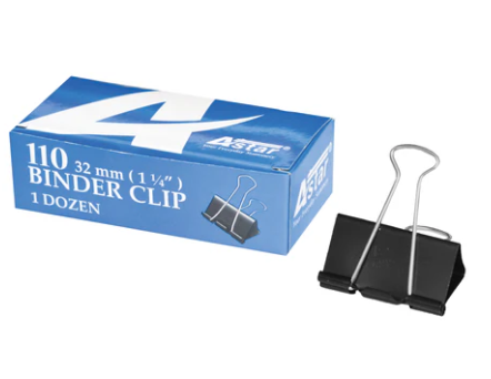 Astar Binder Clip 110 32mm 12 pieces