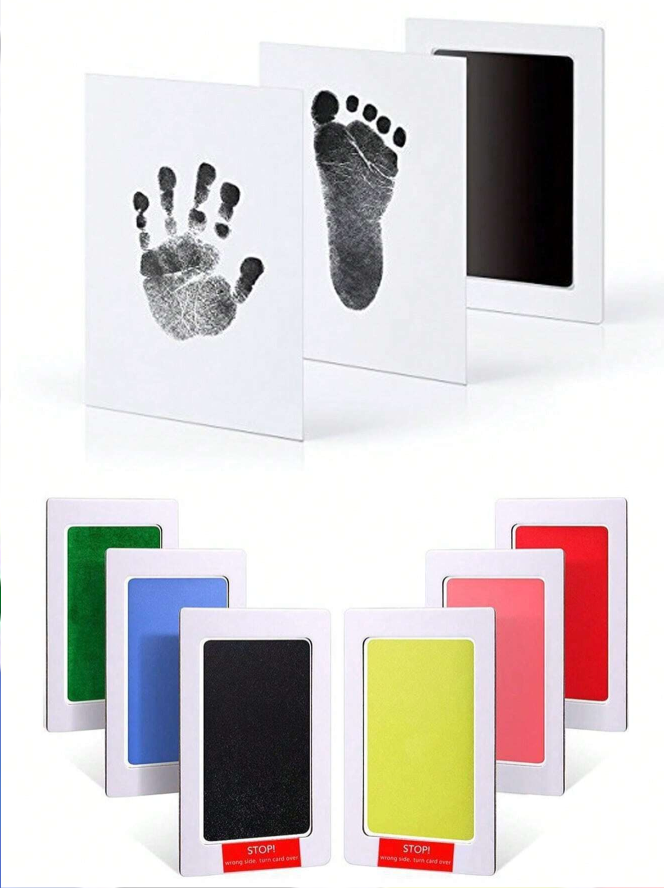 (Gold Colour) No-wash (inkless) pads, often called Clean Touch ink pads or Pearhead pads, provide a 100% mess-free way to capture baby handprints, footprints, or pet paw prints without getting ink on skin