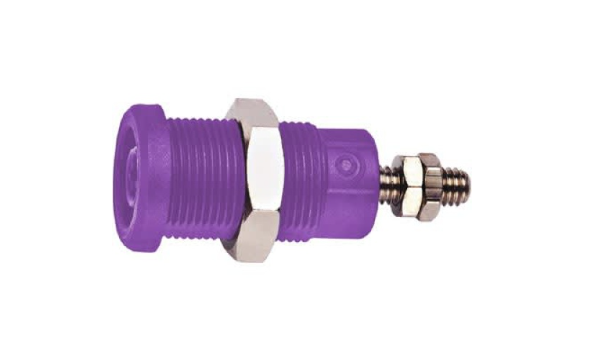 Fluke PJKPL 72930-7 Panel Mt Iec 4mm(0.16in)jack For Sheathed Plug, Hex Nut, 10/pkg (violet)