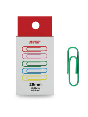 ASTAR COLOURED PAPER CLIPS 28MM