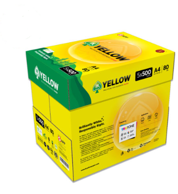 IK YELLOW A4 PAPER 80GSM 5 REAMS X 500'S