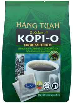 HANG TUAH KOPI O 2IN1 BLACK COFFEE MIXTURE WITH SUGAR GREEN 15 X 25G (GREEN)