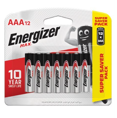 ENERGIZER ALKALINE BATTERY AAA (12PCS/PACK)