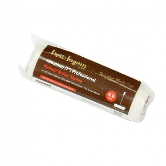 Besi & Logam #7040M 180.0MM (7") 38.0MM x 4.0MM (50% Wool Woven) Mohair Short Pile Roller Sleeve