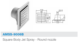 Aimer AMSS-9006B Square Body Jet Spray with Round Nozzle