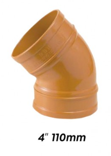 ATKC UPVC Underground Fittings 135Â° Plain Bend 4" (110MM)