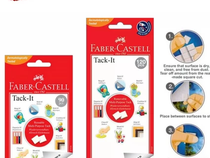 FABER-CASTELL Tack-It 90pcs / 120pcs Multi-Purpose Reusable Adhesive