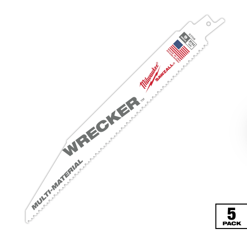 Milwaukee 9" (230mm) 7/11 TPI WRECKER™ SAWZALL™ Blade (5pcs) 48-00-5706