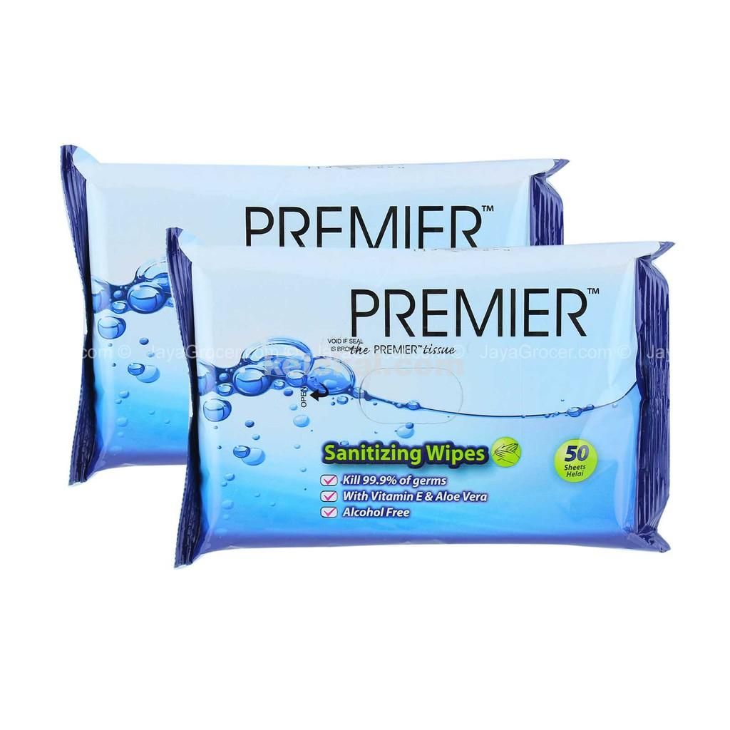 PREMIER FACIAL PREMIER SANITIZING WIPES 50'S X 2