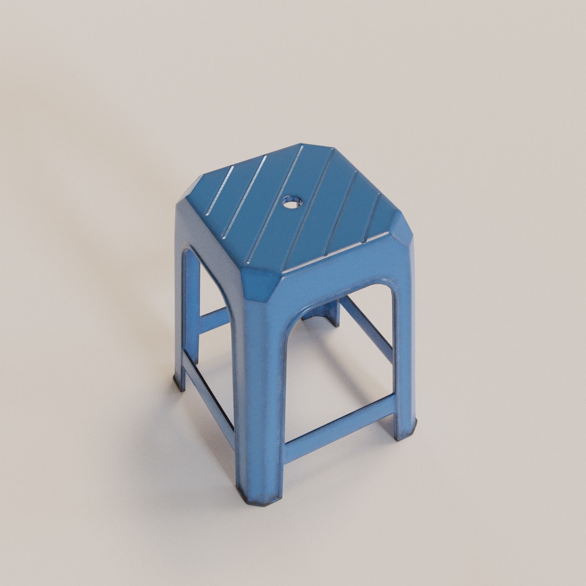3V Marble Blue Plastic Stool Chair Stackable Stool