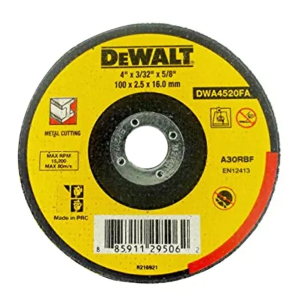 Dewalt 100 x 2.5 x 16 metal cutting