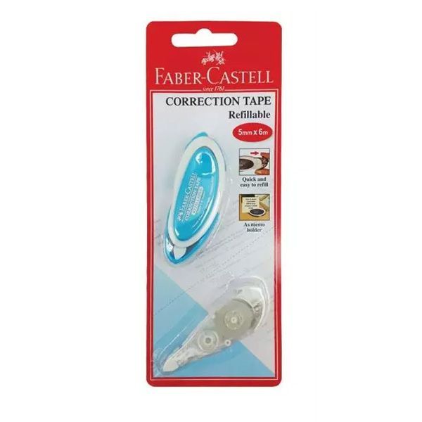 FABER CASTELL CORRECTION TAPE + REFILL (5MM X 6M)