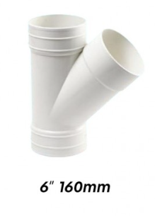 ATKC UPVC Fittings 135Â° Y-Branch (Y-Tee) 6" (160MM)