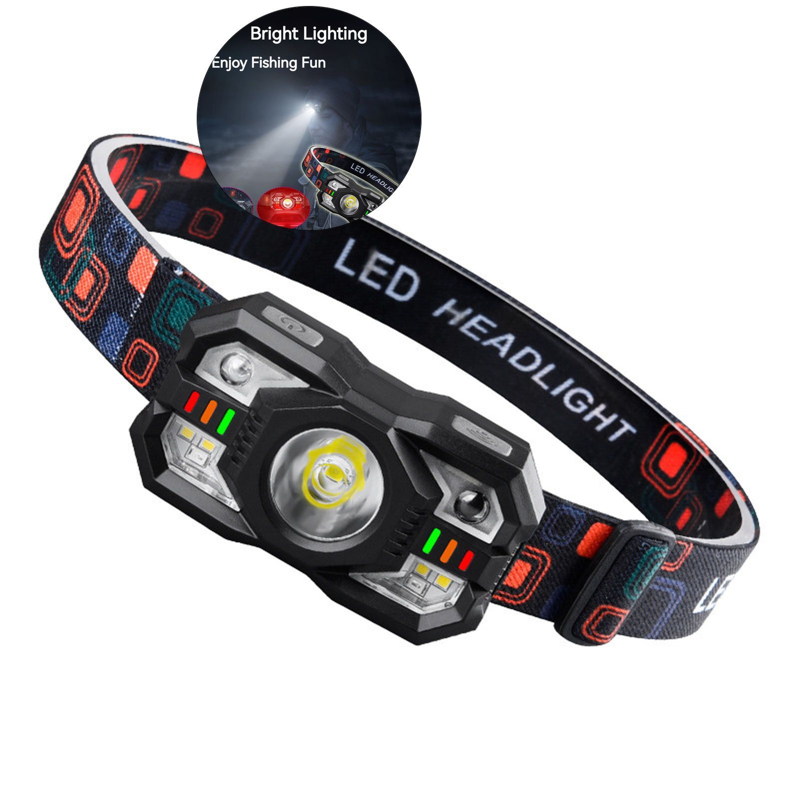 Head Lamp Rechargeable Outdoor Camping Hiking Emergency Headlight Flashlight LED Torch Light Lampu Kepala