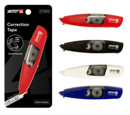 ASTAR CT6005 CORRECTION TAPE REFILLABLE 5MM X 6M