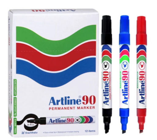 ARTLINE PERMANENT MARKER 90 RED (12PCS/BOX)