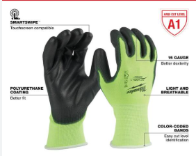 Milwaukee High Visibility Cut Level 1 Polyurethane Dipped Glove (Size: XL) 48-73-8913