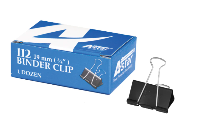 Astar Binder Clip 112 19mm 12 pieces