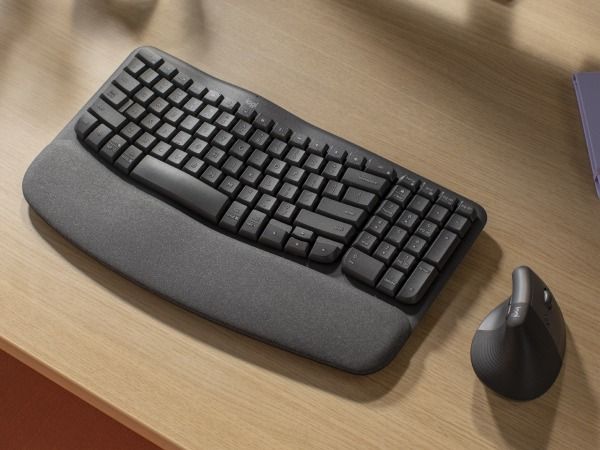 Logitech Wave Keys & Lift Vertical Mouse - ErgonLogitech Wave Keys & Lift Vertical Mouse - Ergonomic Wireless Keyboard and Mouse Combo - with Cushioned Palm Restomic Wireless Keyboard and Mouse Combo - with Cushioned Palm Rest