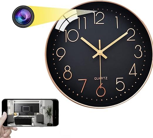 Quartz Wall Clock WiFi Spy Hidden Pinhole Camera 128GB