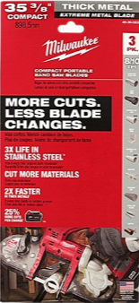 Milwaukee 35-3/8" 8/10 TPI Extreme Thick Metal Bandsaw Blades (3pcs) (For M18 FBS85) 48-39-0609