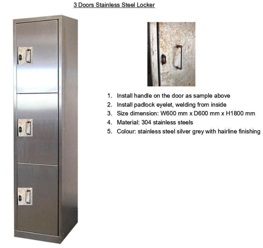 3 Doors Stainless Steel Locker With Hingh