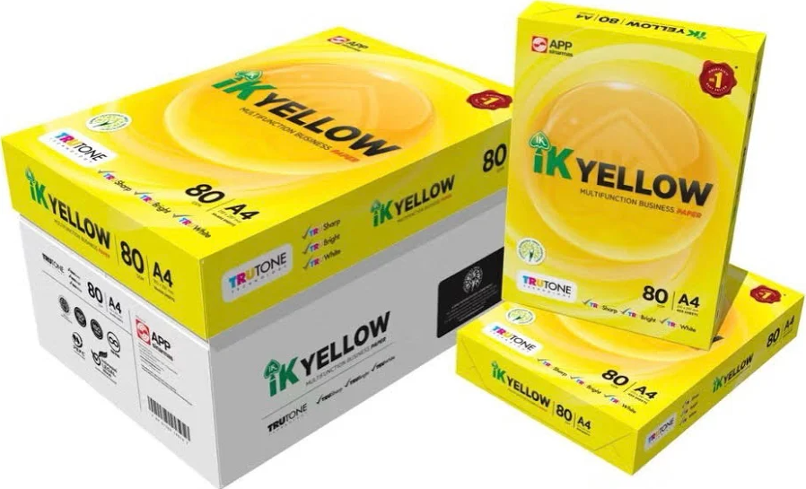 IK YELLOW A4 PAPER 80GSM 10 REAMS X 450'S