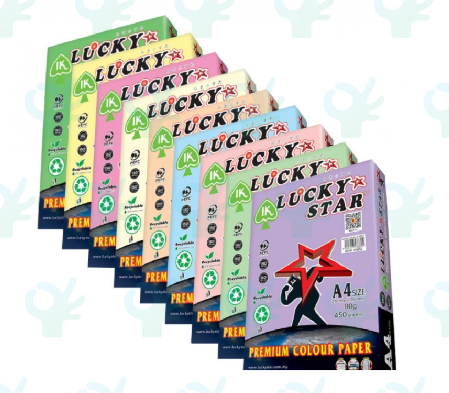 LUCKY STAR A4 80GSM PREMIUM COLOUR PAPER 450S CS250