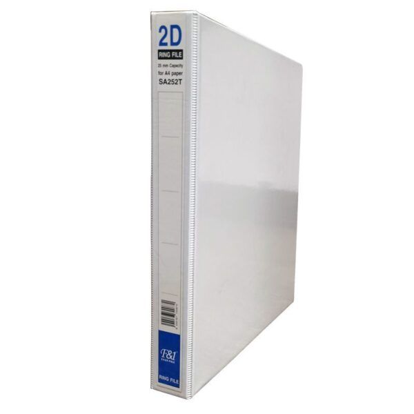 QP PVC 2D RING FILE 25MM A3 WHITE