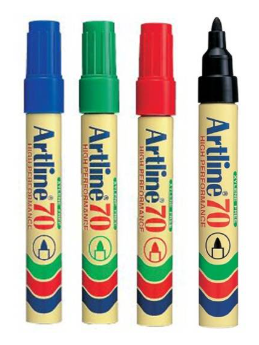 ARTLINE 70 PERMANENT MARKER - BLACK / BLUE / RED