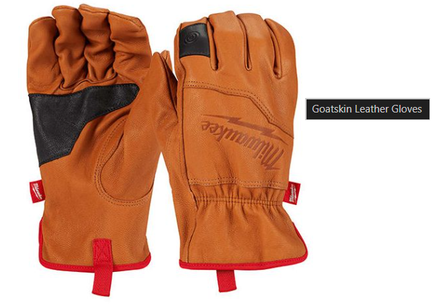 Milwaukee Goatskin Leather Gloves (Size: M) 48-73-0011D