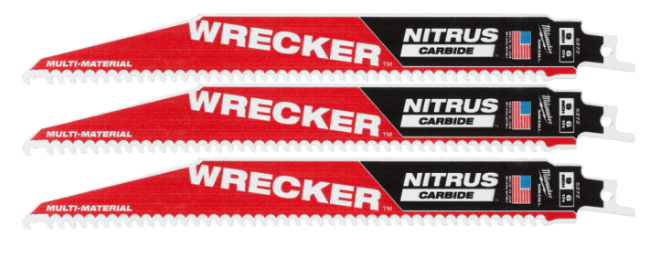 Milwaukee 9" (230mm) 6 TPI WRECKER with Nitrus Carbide Sawzall Blade for Multi-Material (1pc) 48-47-5272