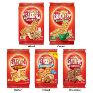 MUNCHY'S  CRACKERS  BUTTER / CHOCOLATE / PEANUT / CREAM / WHEAT BISCUIT
